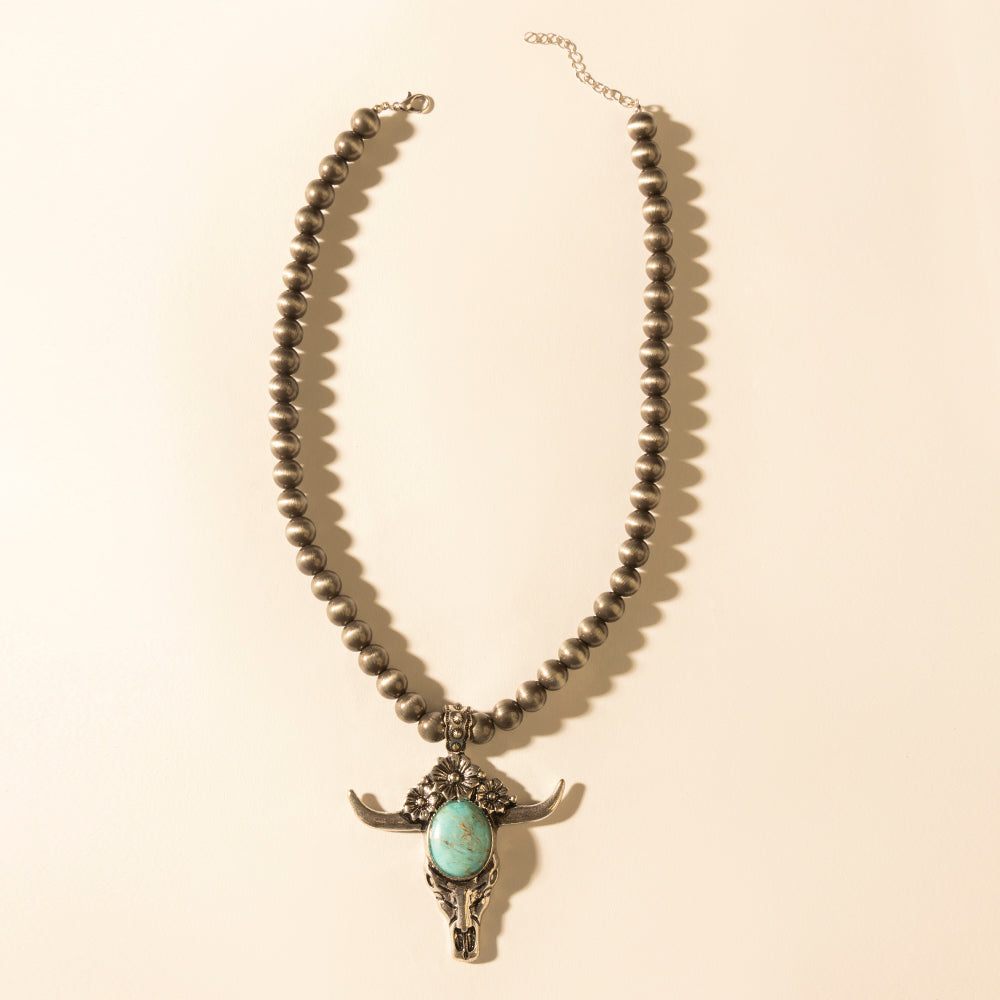 Myra Stone & Horn Chain in Ash Beads - Myra USA