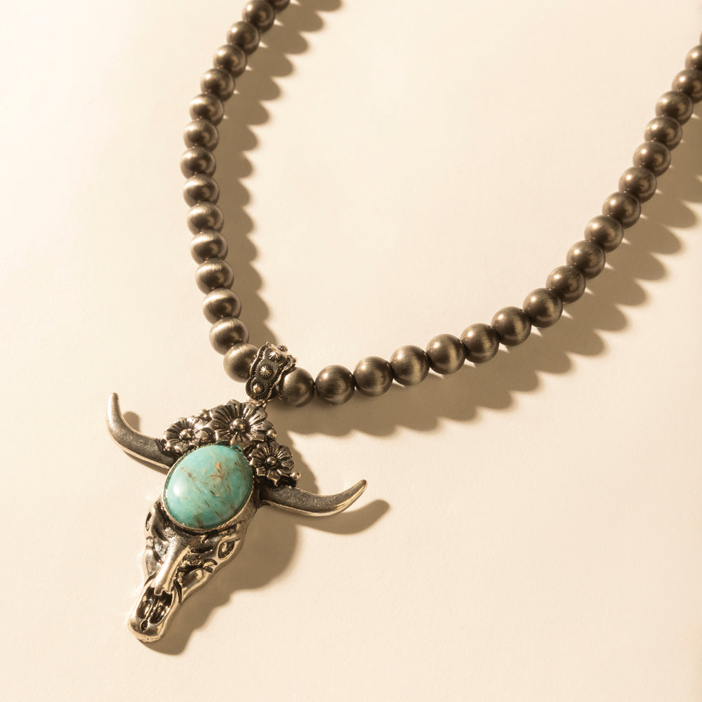 Myra Stone & Horn Chain in Ash Beads - Myra USA