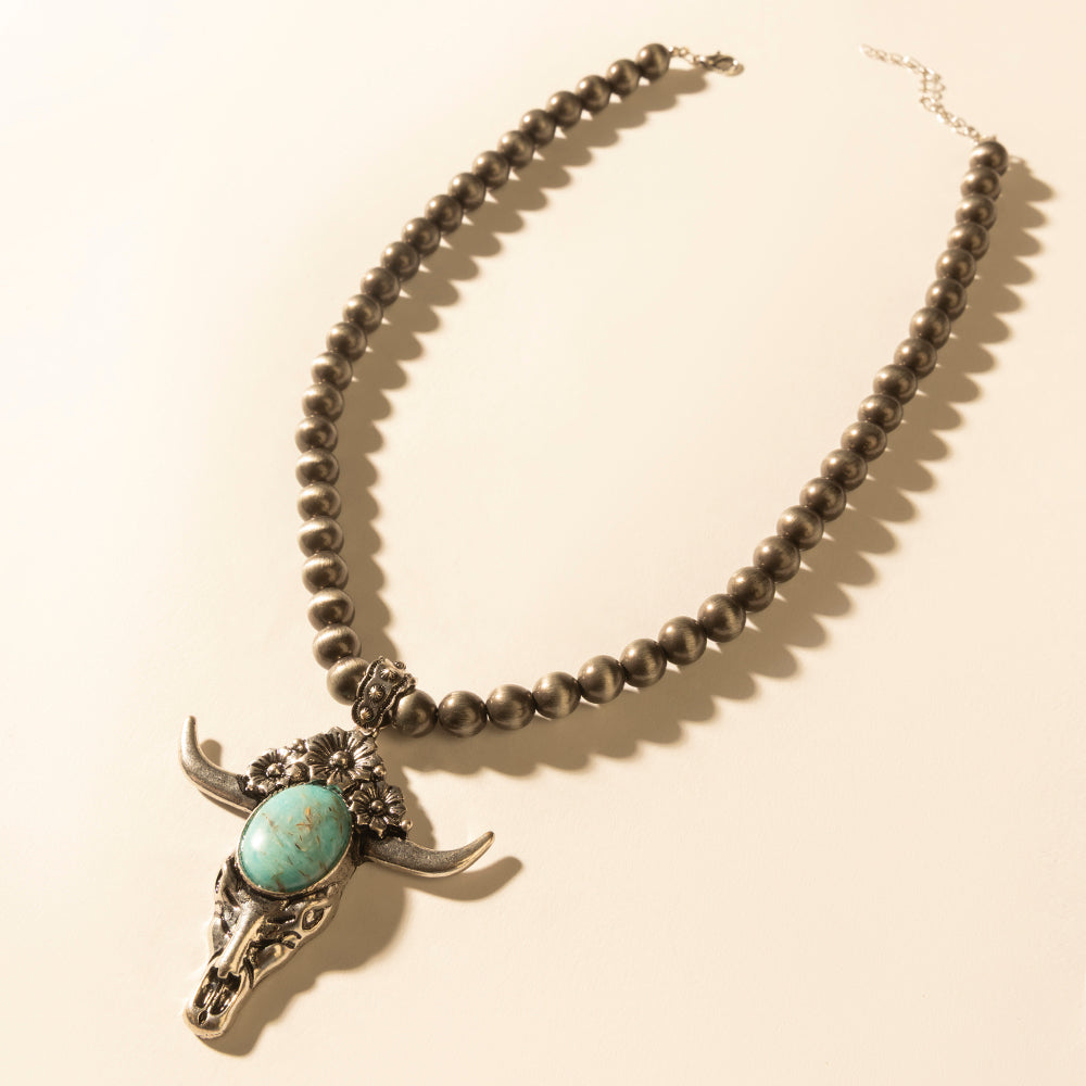 Myra Stone & Horn Chain in Ash Beads - Myra USA