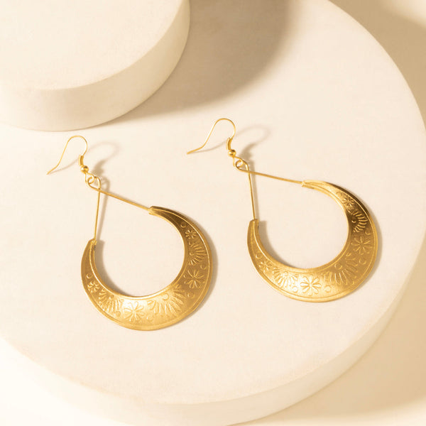 Myra Crescent Earrings in Amber - Myra USA
