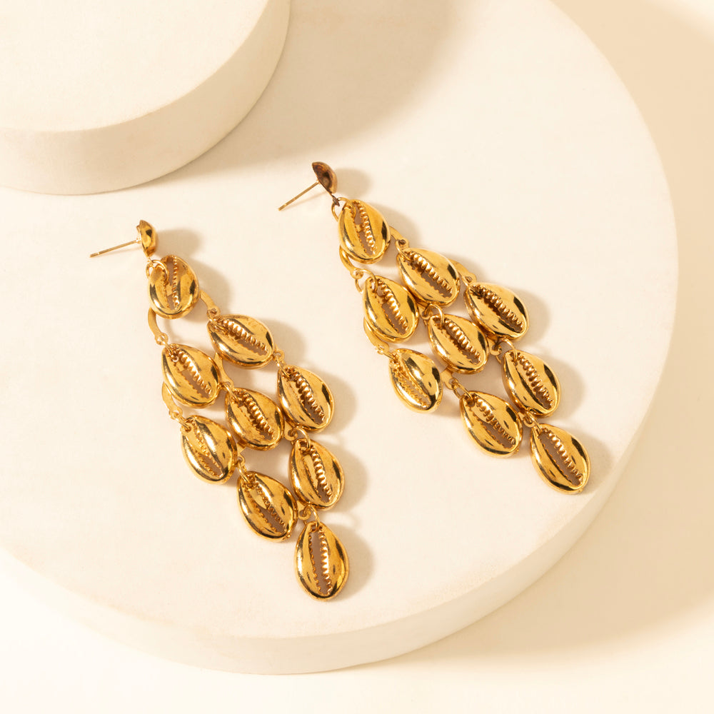 Myra Shell summit earrings in Desert tide danglers - Myra USA