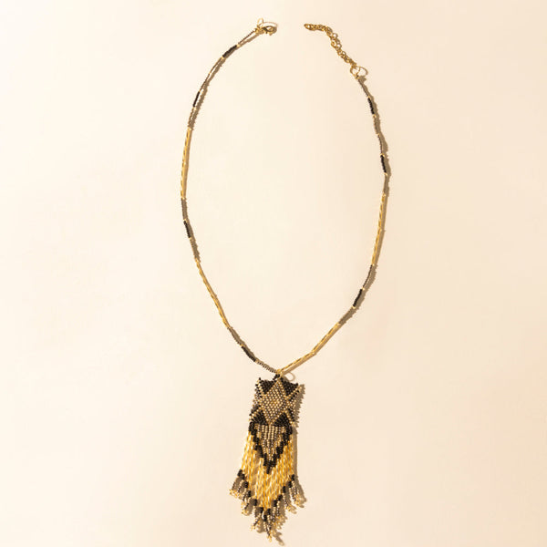 Myra Sun Strung Beaded Necklace in Brown - Myra USA
