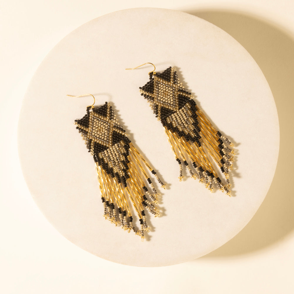 Myra Sun strung beaded earring in Champagne - Myra USA