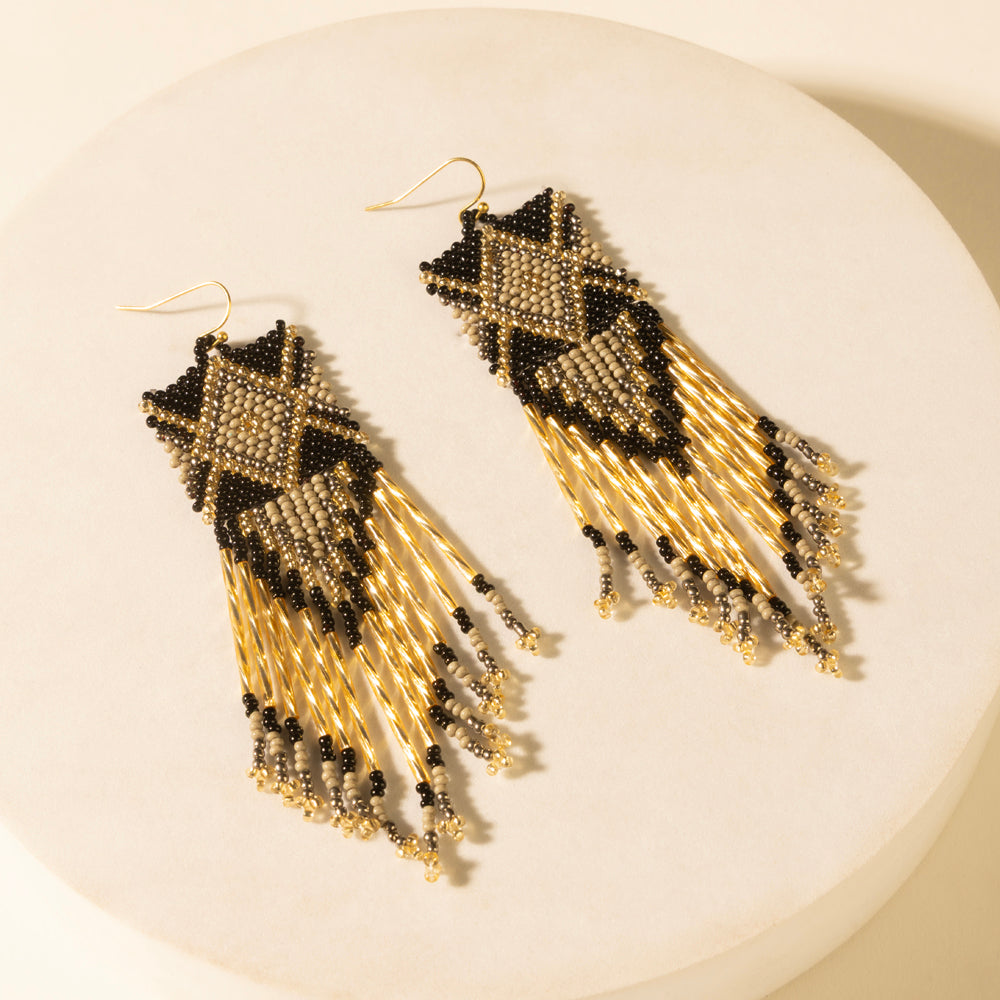 Myra Sun strung beaded earring in Champagne - Myra USA