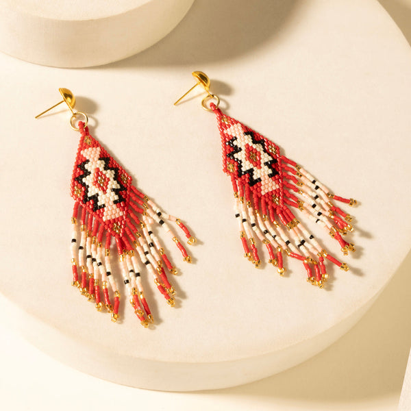 Myra Starfall Fringe Earrings in Rust Ember - Myra USA
