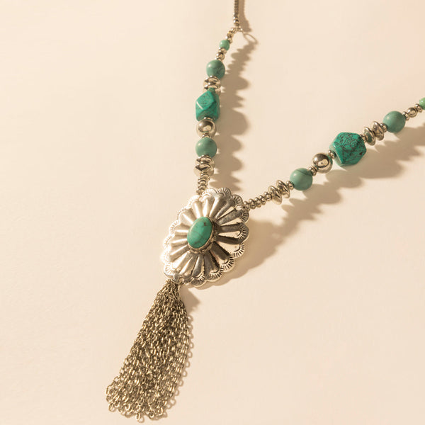 Myra Relic Pendant Necklace in Turquoise Vein - Myra USA