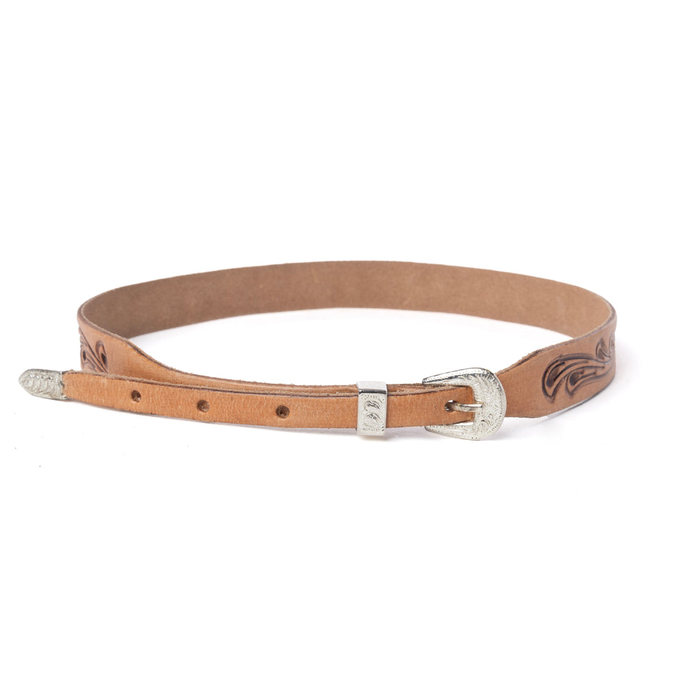 Myra Western Vine Leather Hat Belt in Saddle Tan - Myra USA