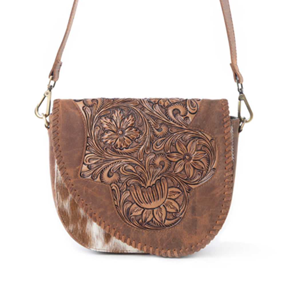 Myra Bronco Ridge Handtooled Bag in Canyon Tan - Myra USA