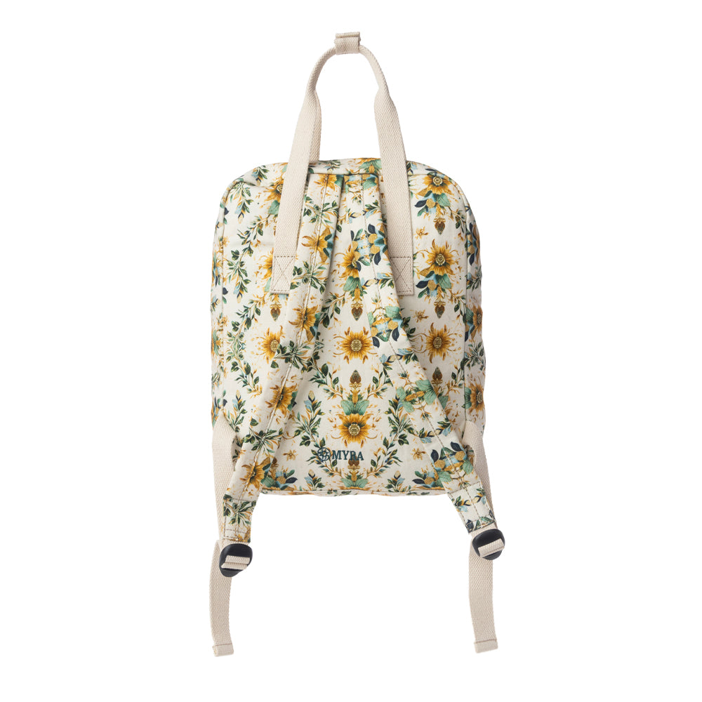 Myra Pine Meadow Cotton & Leather Crossbody Bag in Mustard Cream - Myra USA