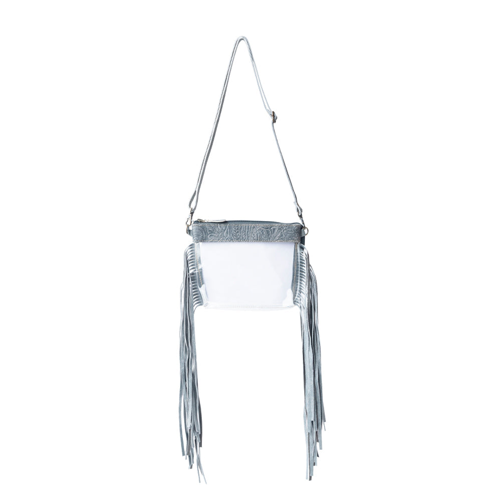 Myra Frontier Trail Clear Fringe Bag in Juniper Mist - Myra USA
