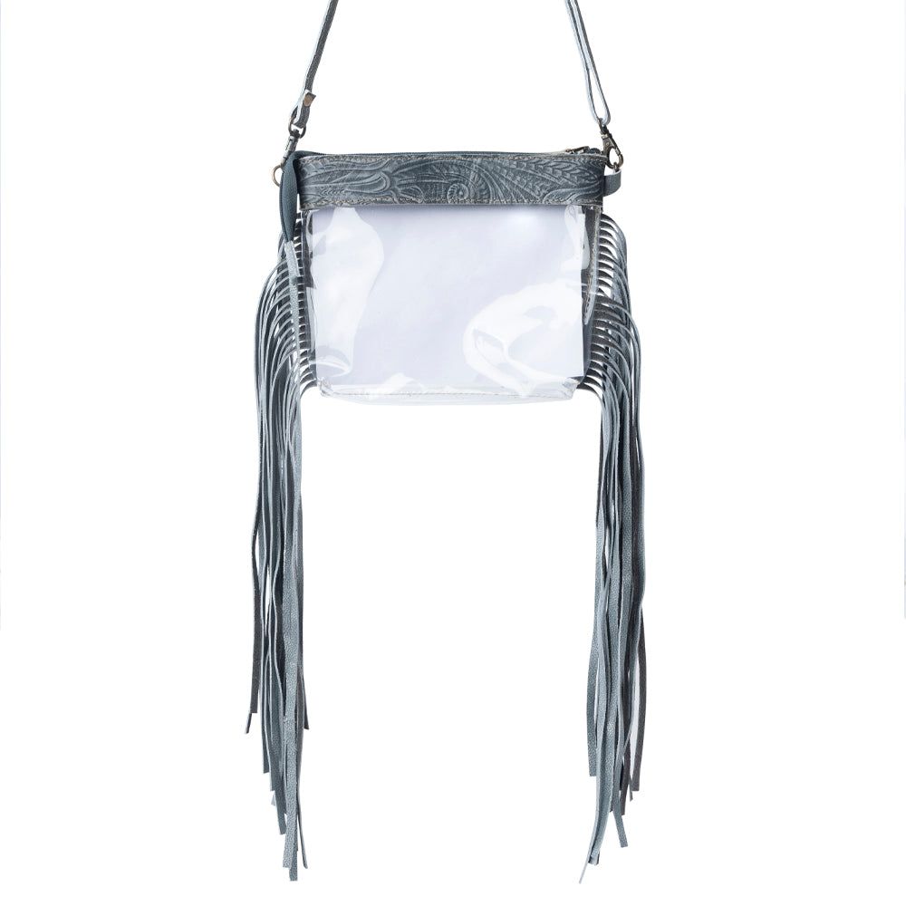 Myra Frontier Trail Clear Fringe Bag in Juniper Mist - Myra USA