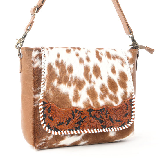 Myra Frontier Drift Hairon Leather Concealed Carry Bag in Canyon Brindle - Myra USA