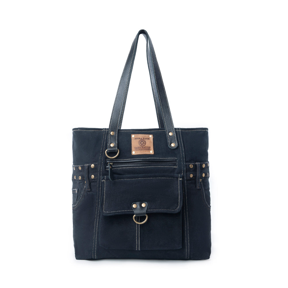 Myra Desert Trail Tote Bag in Midnight Coal - Myra USA