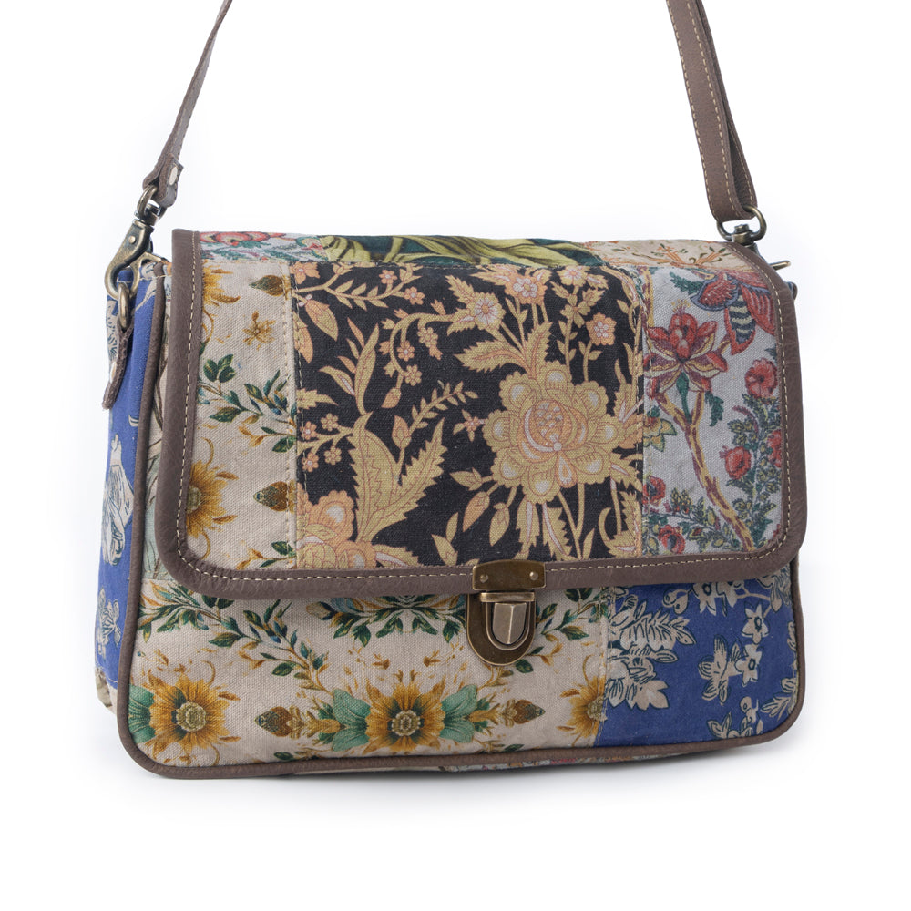 Myra Wildflower Trace Messenger Bag in Sunrise Patch - Myra USA