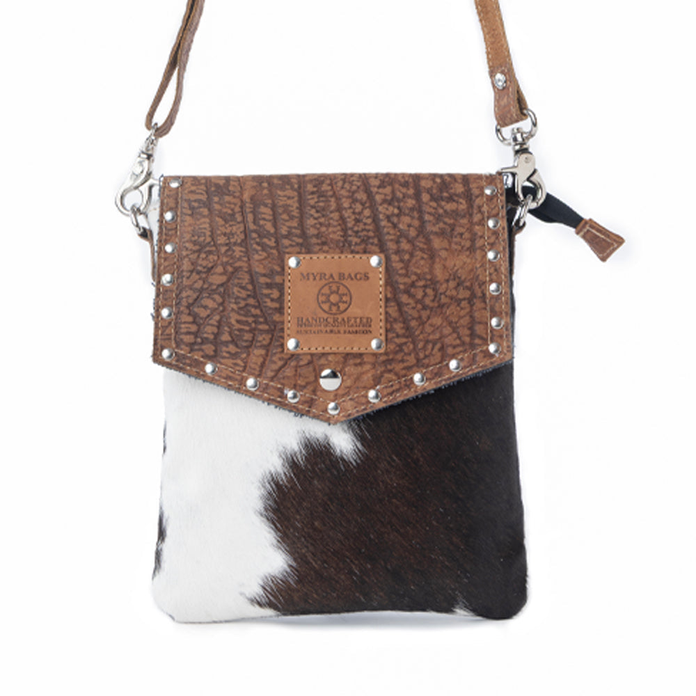Myra Rustler Bend Canvas & Hairon Bag in Brindle Chestnut - Myra USA