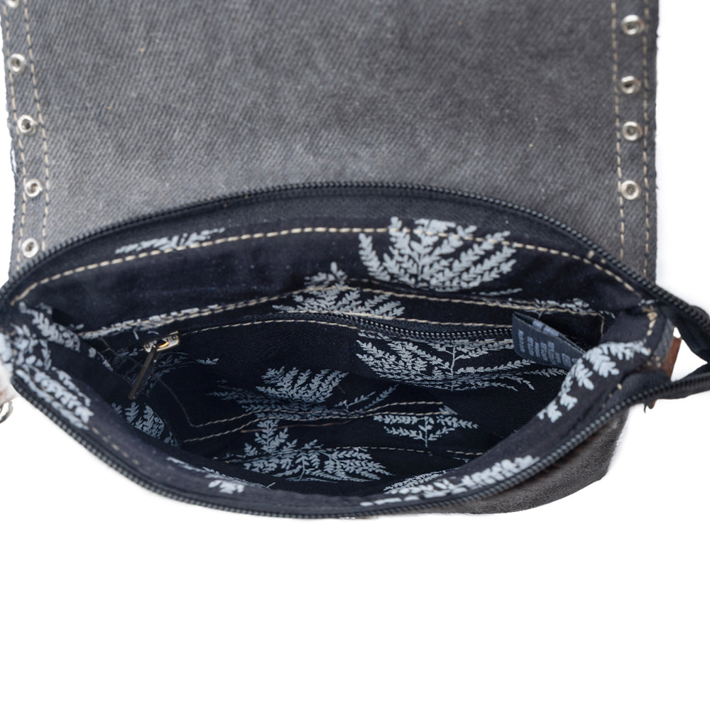 Myra Rustler Bend Canvas & Hairon Bag in Brindle Chestnut - Myra USA