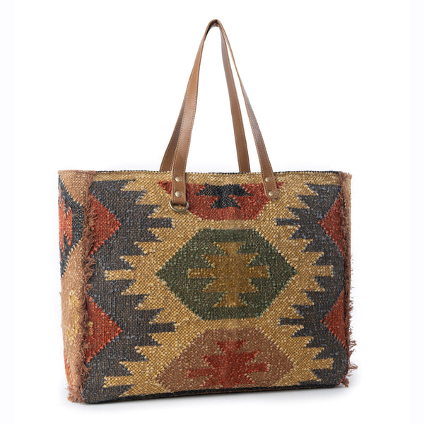 Myra Prairie Crest Weekender Bag in Mustard Yellow - Myra USA