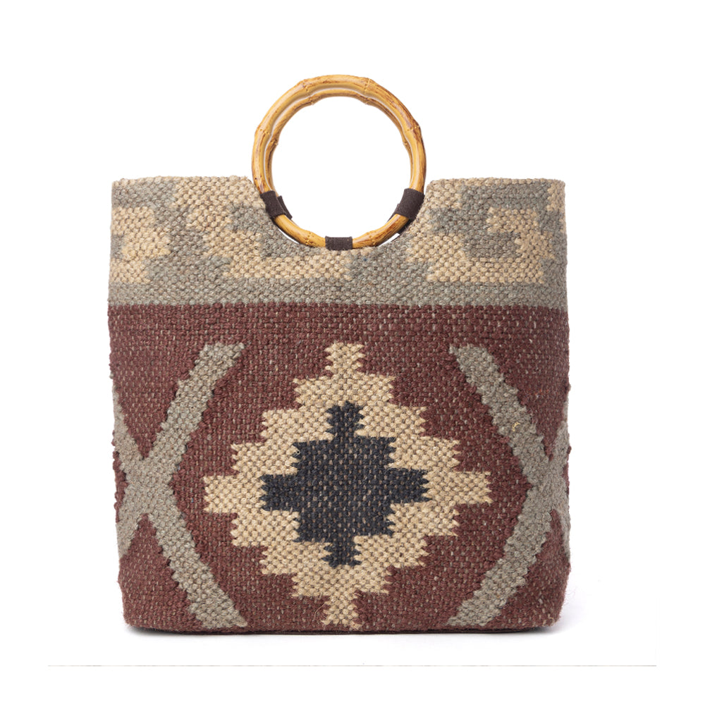 Myra Desert Loom Jute Tote Bag in Harvest Clay - Myra USA