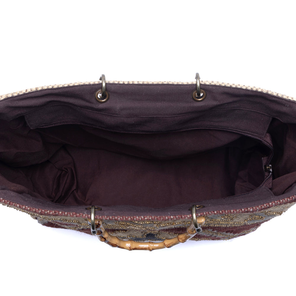 Myra Desert Loom Jute Weekender Bag in Saffron Dune - Myra USA