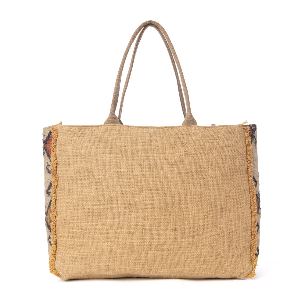 Myra Desert Loom Jute Weekender Bag in Sunbaked Aureate - Myra USA