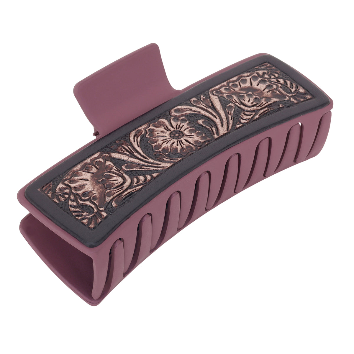 Myra Cindertrail Handtooled Hair Clip in Ebony Cream - Myra USA