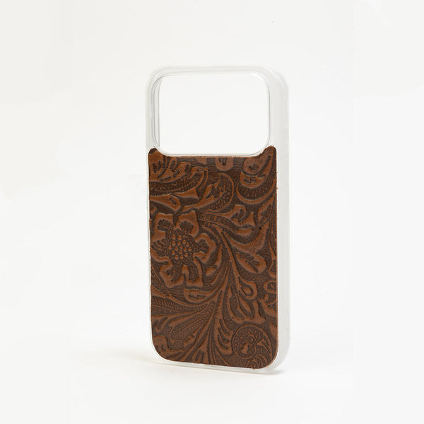 Myra Timber Cut Embossed Leather iPhone 17 Pro Mobile Case - Myra USA