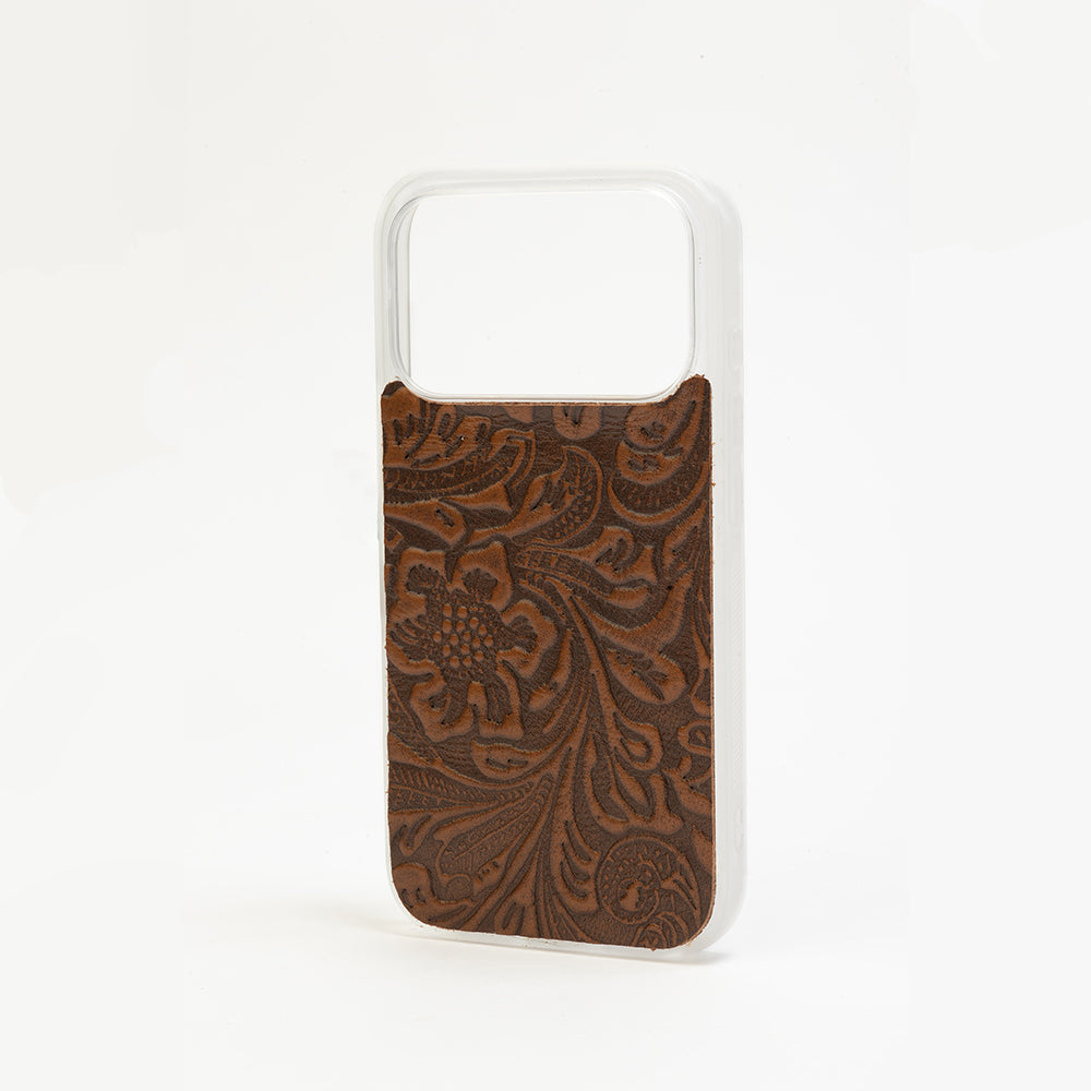 Myra Timber Cut Embossed Leather iPhone 17 Pro Mobile Case - Myra USA