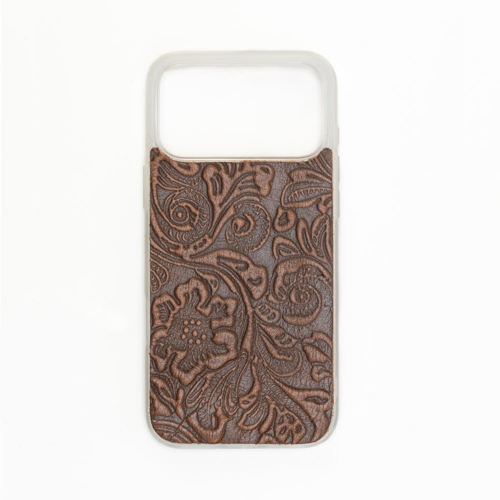 Myra Toolcrest Embossed Leather iPhone 17 Pro Max Mobile Case - Myra USA