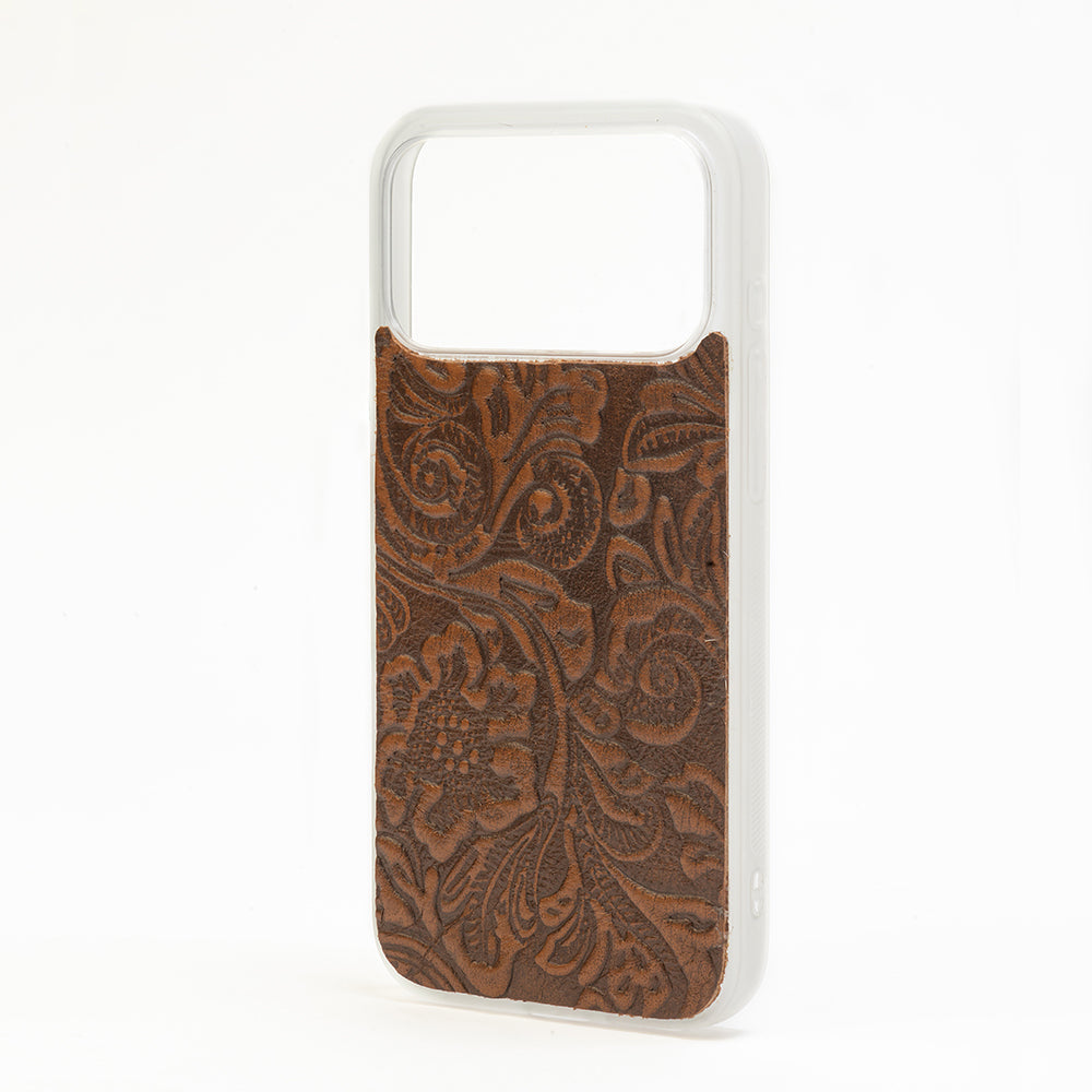 Myra Toolcrest Embossed Leather iPhone 17 Pro Max Mobile Case - Myra USA