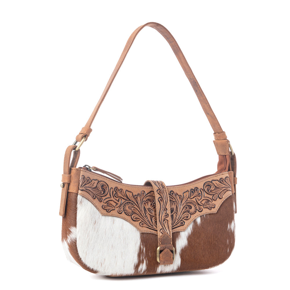 Myra Yellowstone Timberline Handtooled Bag in Walnut Brown - Myra USA