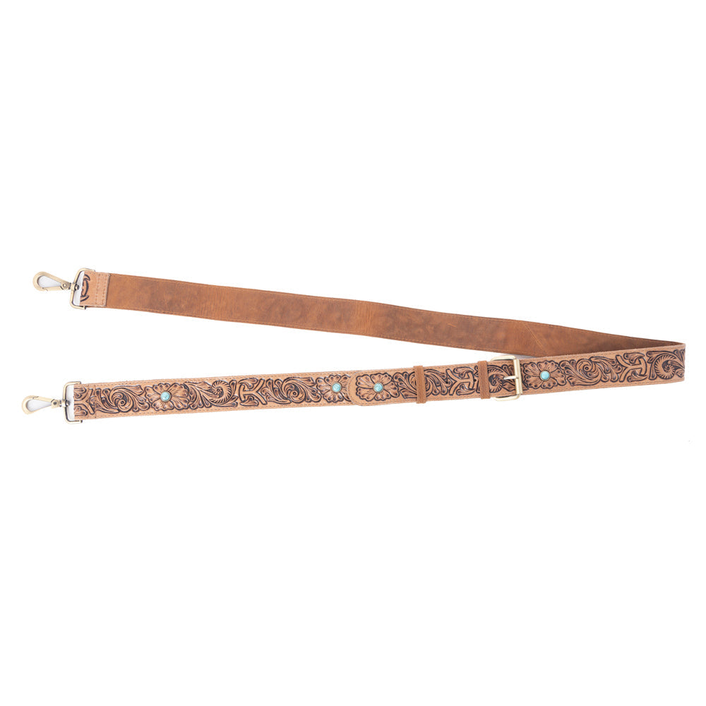 Myra Yellowstone Tawny Ridge Handtooled Hairon Concealed Carry Bag in Ivory Mocha - Myra USA