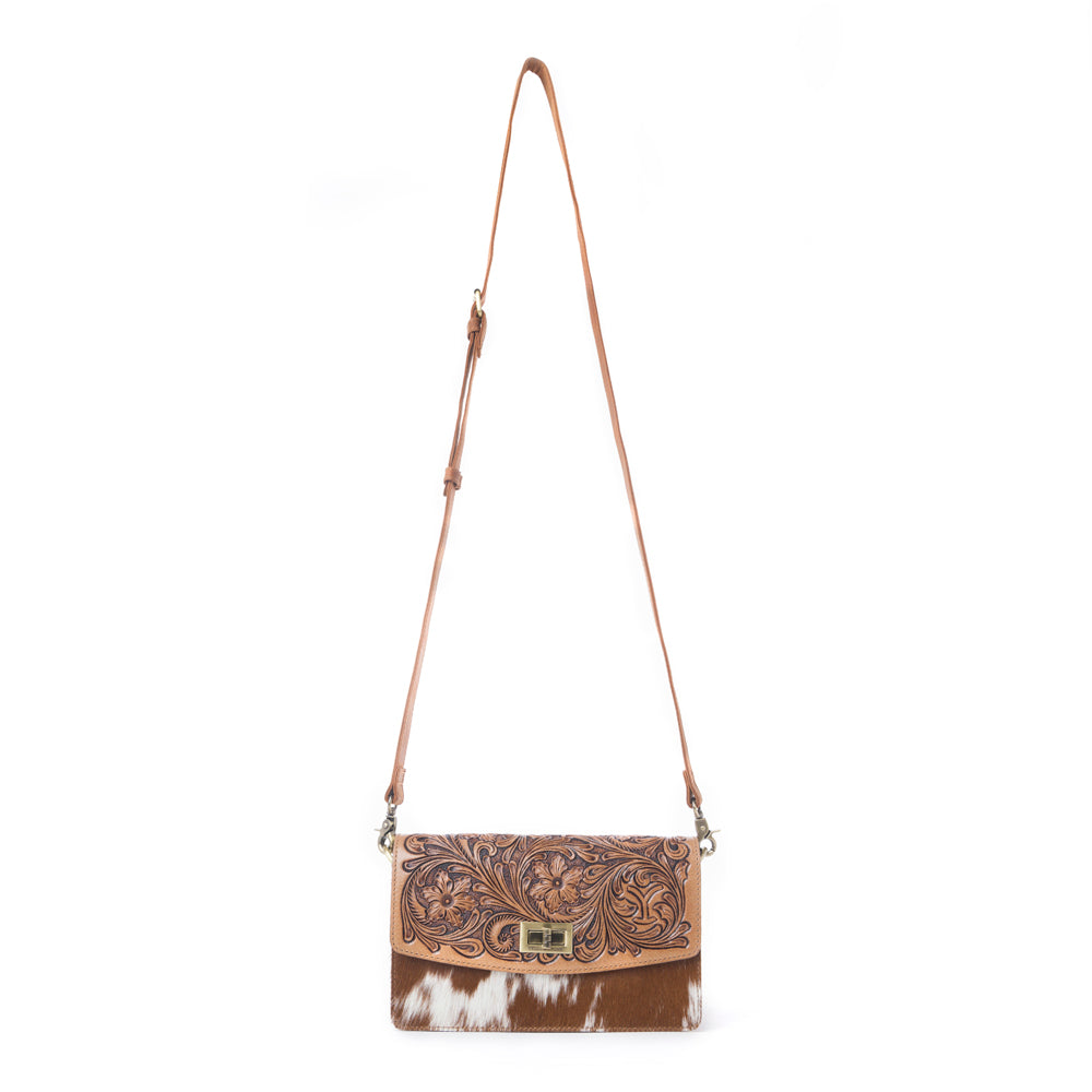 Myra Yellowstone Russet Valley Handtooled Bag in Warm Chestnut - Myra USA