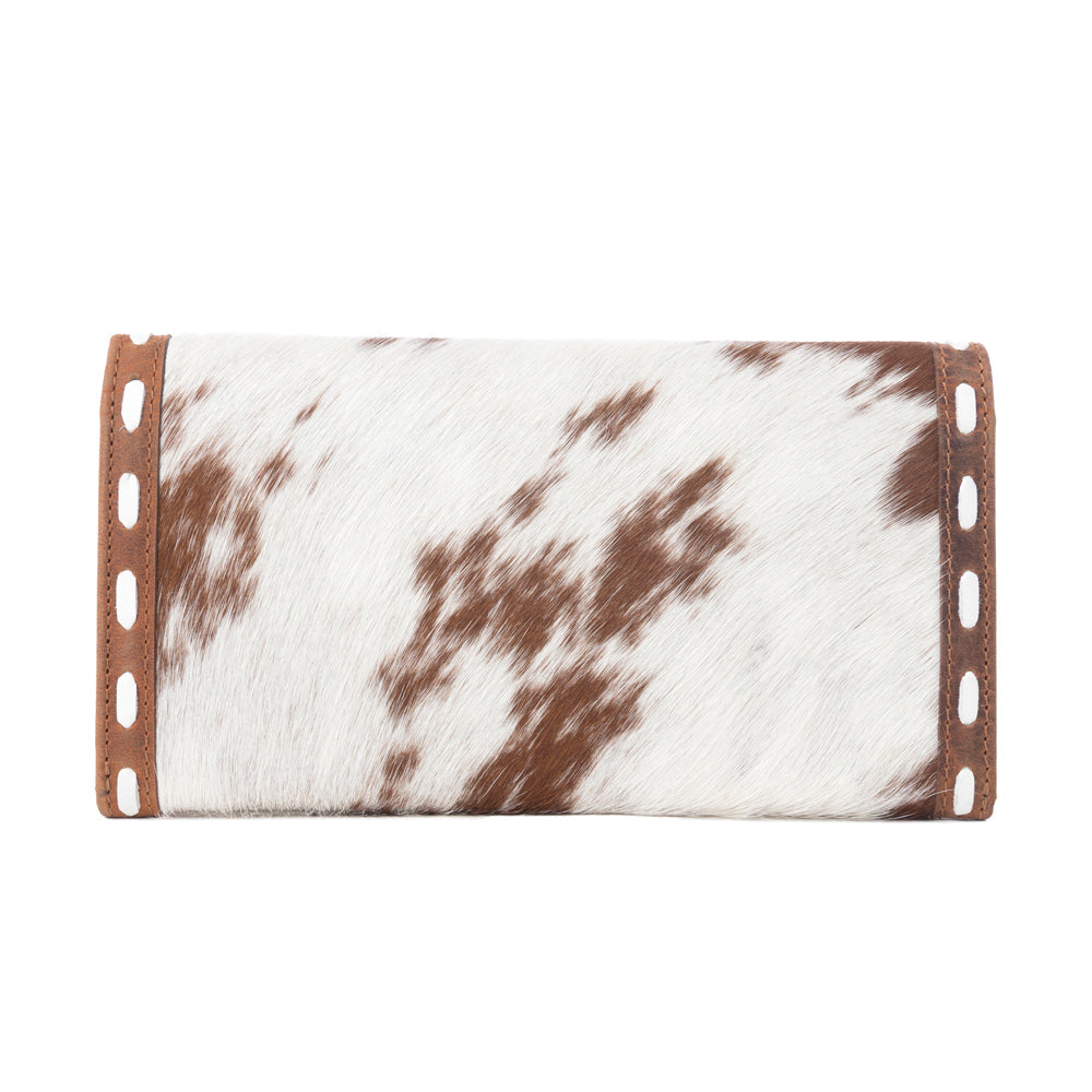 Myra Yellowstone Sienna Stockyard Hairon Leather Women’s Purse in Cream Cocoa - Myra USA