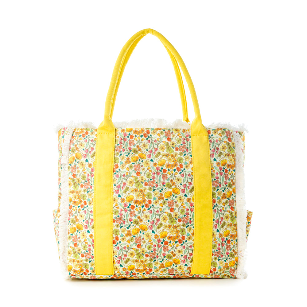 Shoreline Weekender Bag with Beach Mat in Sunlit Yellow - Myra USA