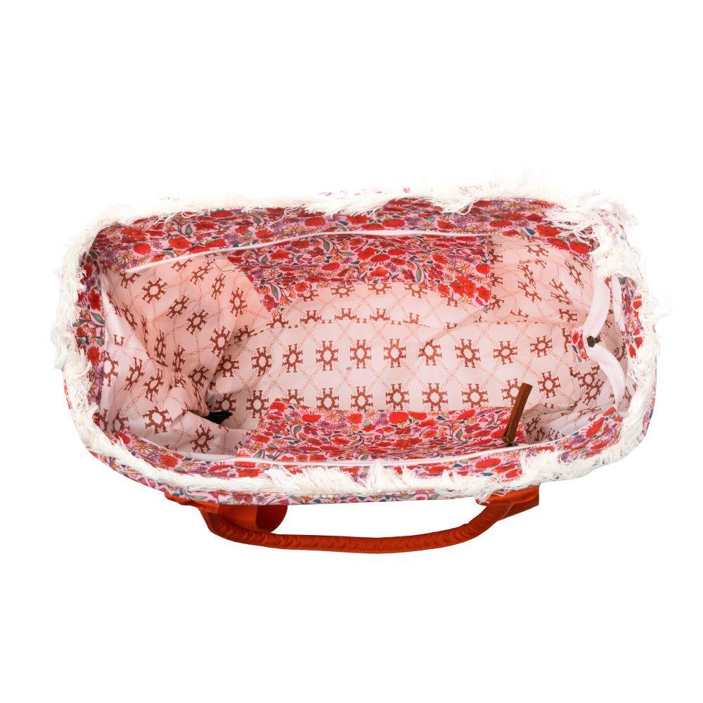 Shoreline Weekender Bag with Beach Mat in Sunset Rust - Myra USA