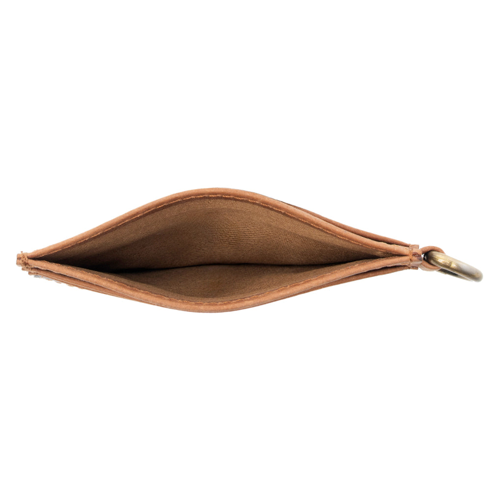 Cowtown Card Holder for Women in brown with hair-on detail - Myra USA