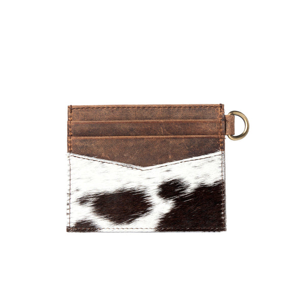 Cowtown Card Holder for Women in black with hair-on detail - Myra USA