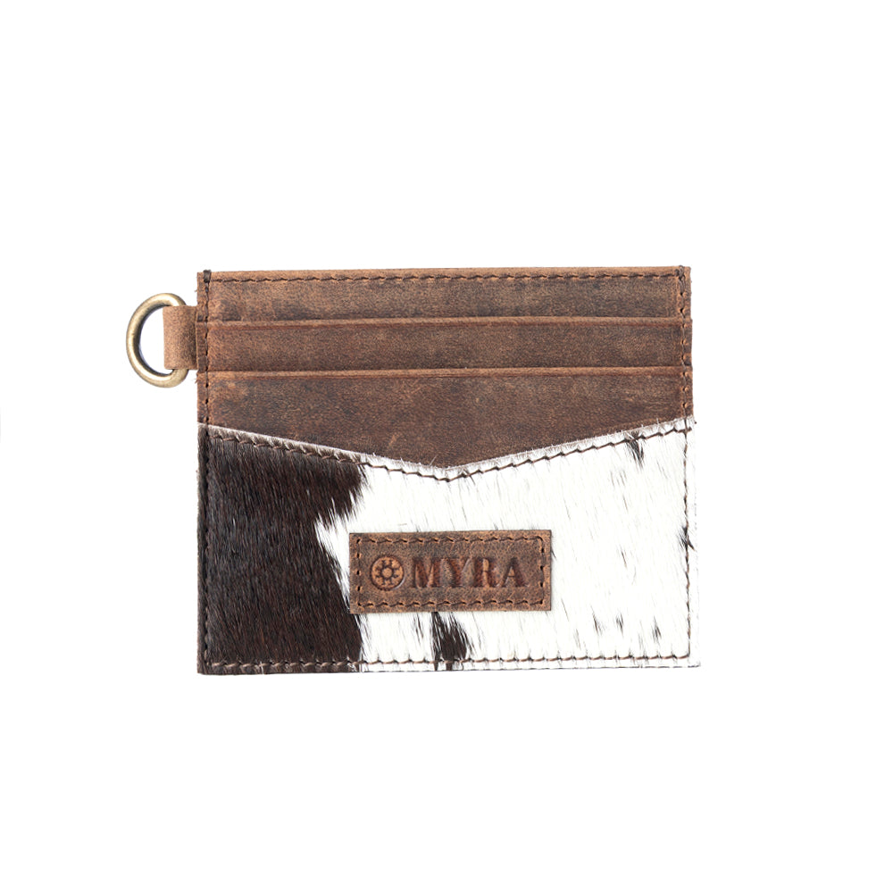 Cowtown Card Holder for Women in black with hair-on detail - Myra USA