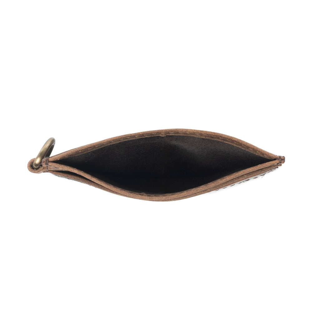 Cowtown Card Holder for Women in black with hair-on detail - Myra USA