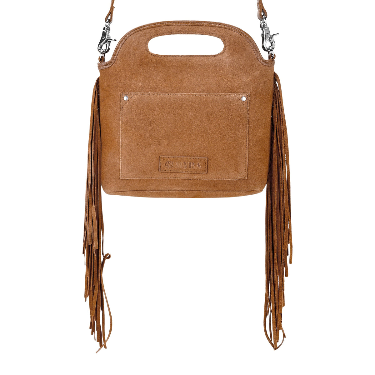 Myra Nolina Crossbody Bag for Women in tan with hair on and tooled leather - Myra USA