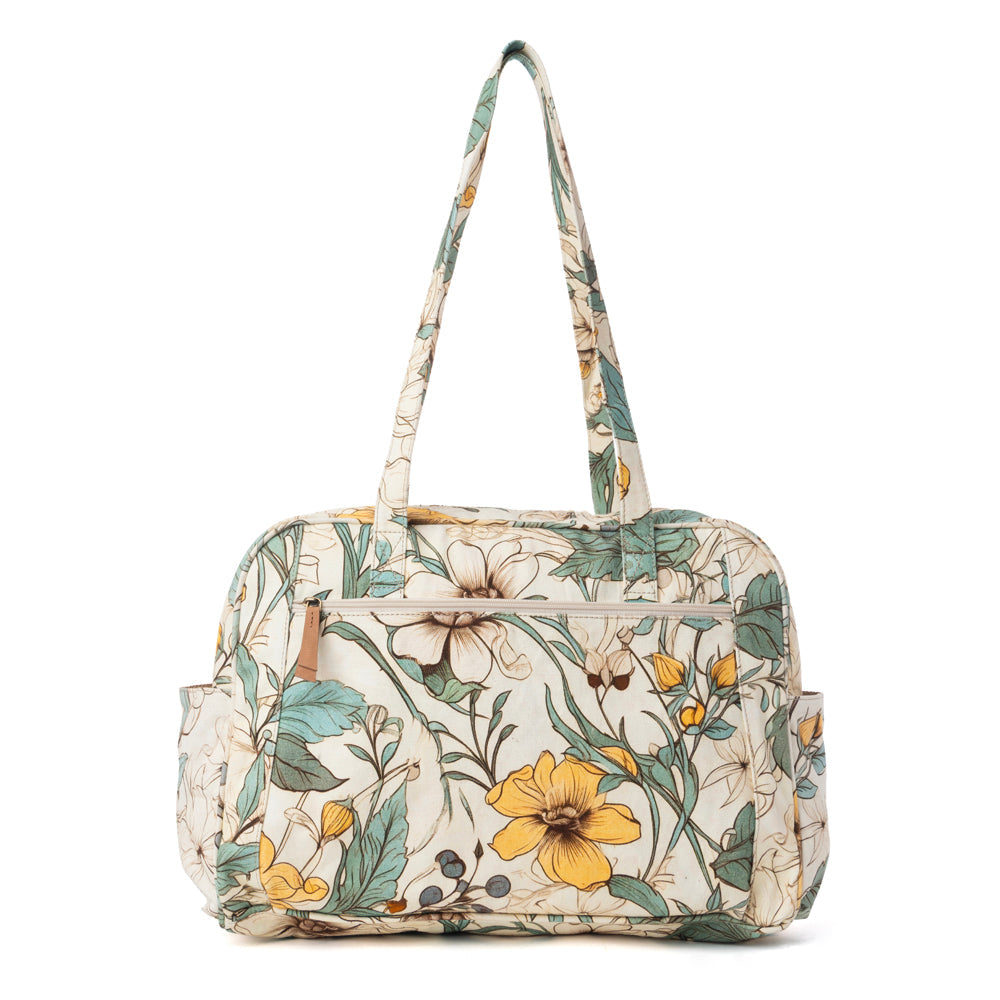 Myra Sunnyfield Cotton Diaper Bag in Ochre Fern - Myra USA