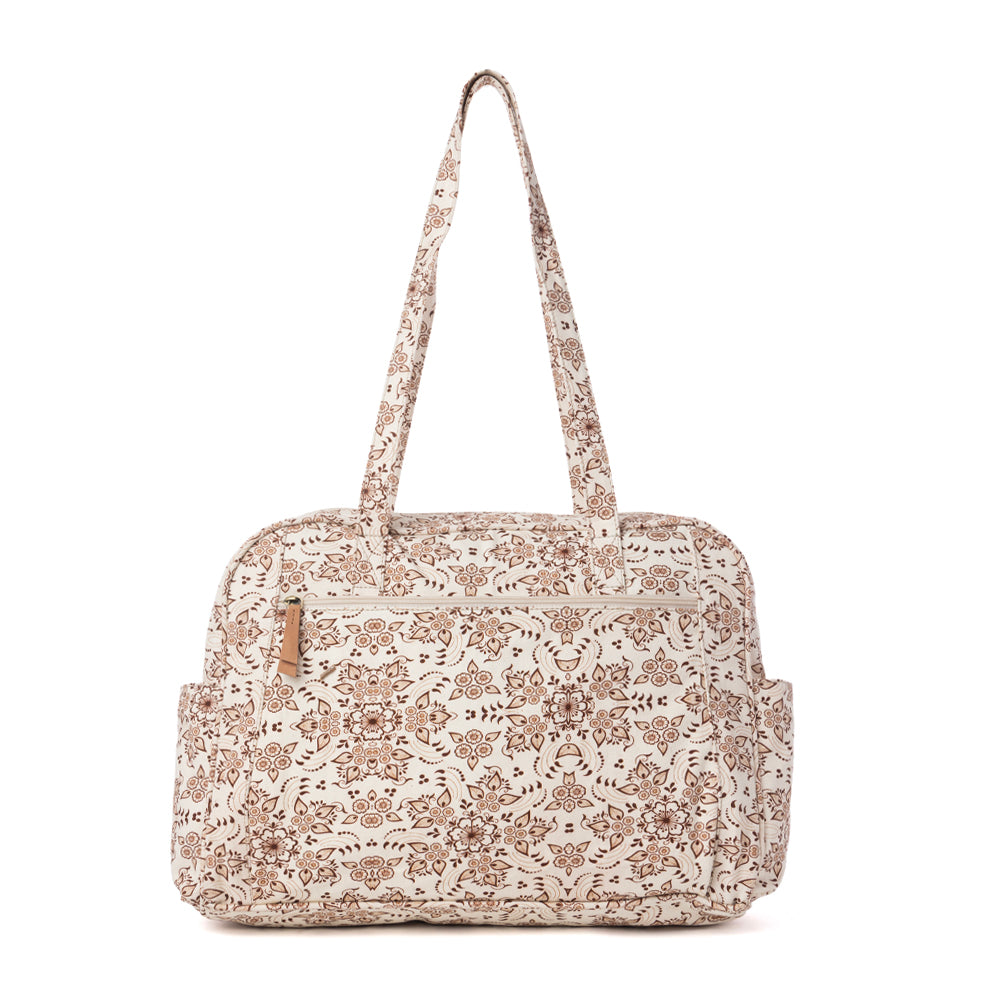 Myra Sunnyfield Cotton Diaper Bag in Mocha Beige - Myra USA