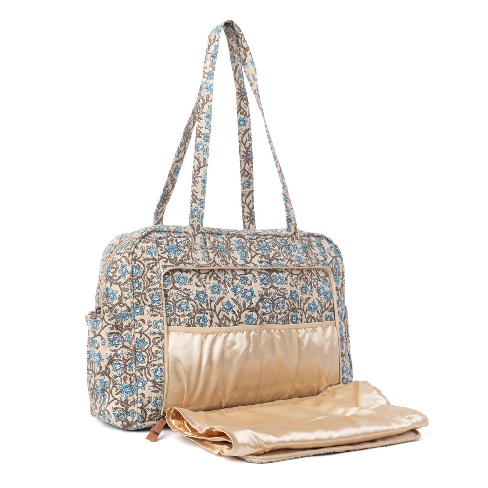 Myra Sunnyfield Cotton Diaper Bag in Dusty Teal - Myra USA