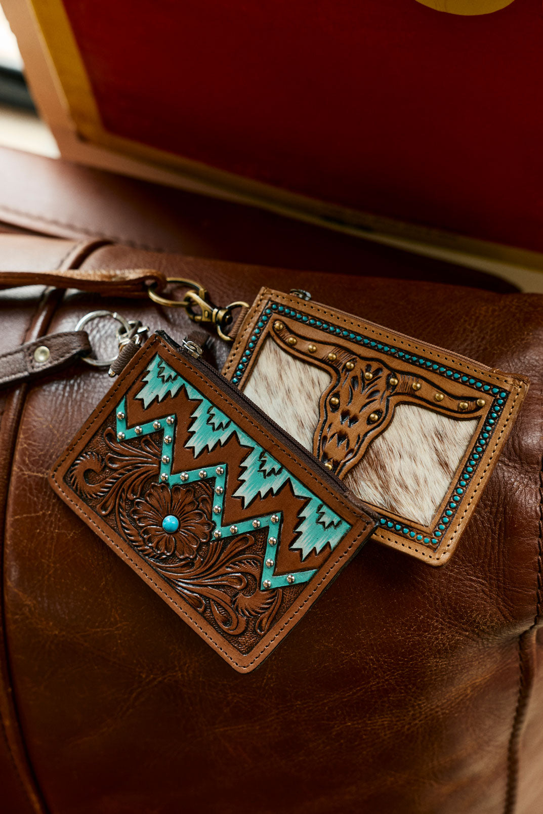 Myra Hand Hewn Western Card Holder for Women in Khaki with hairon detail - Myra USA