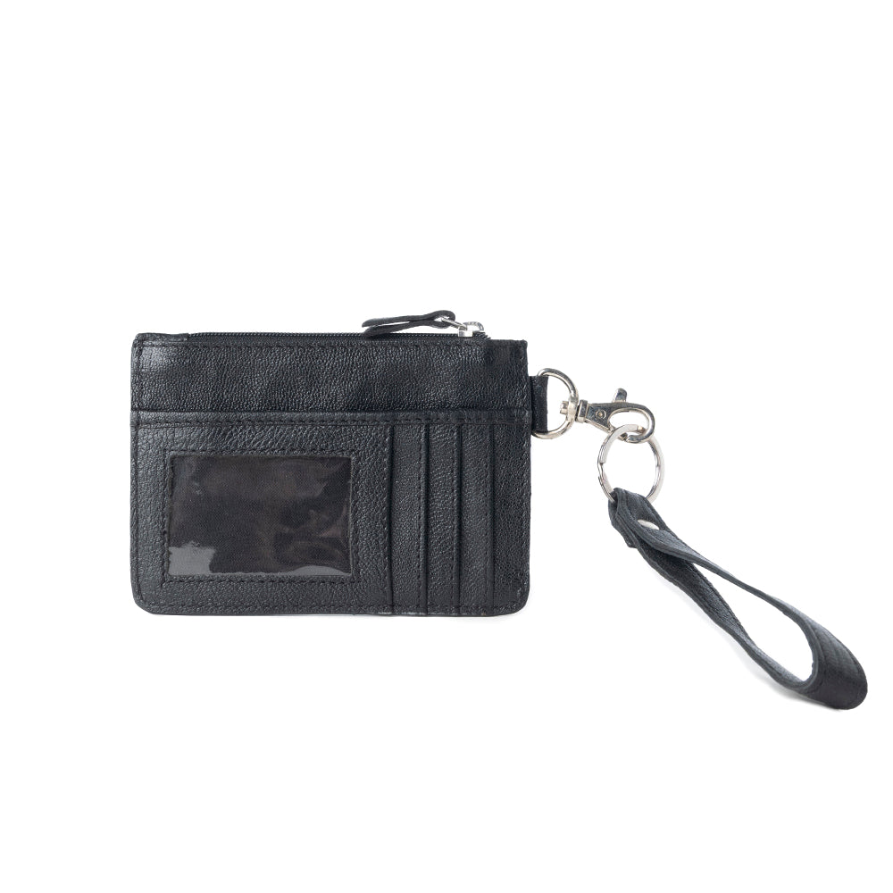 Hand Hewn Western Card Holder for Women in Brown with handtooled detail - Myra USA