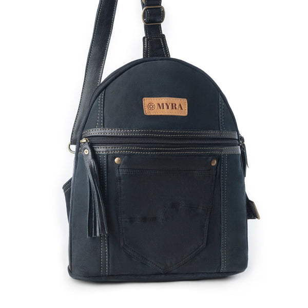 Bandit Denim Fanny Pack Bag for Women in blue with denim and Front Pocket - Myra USA