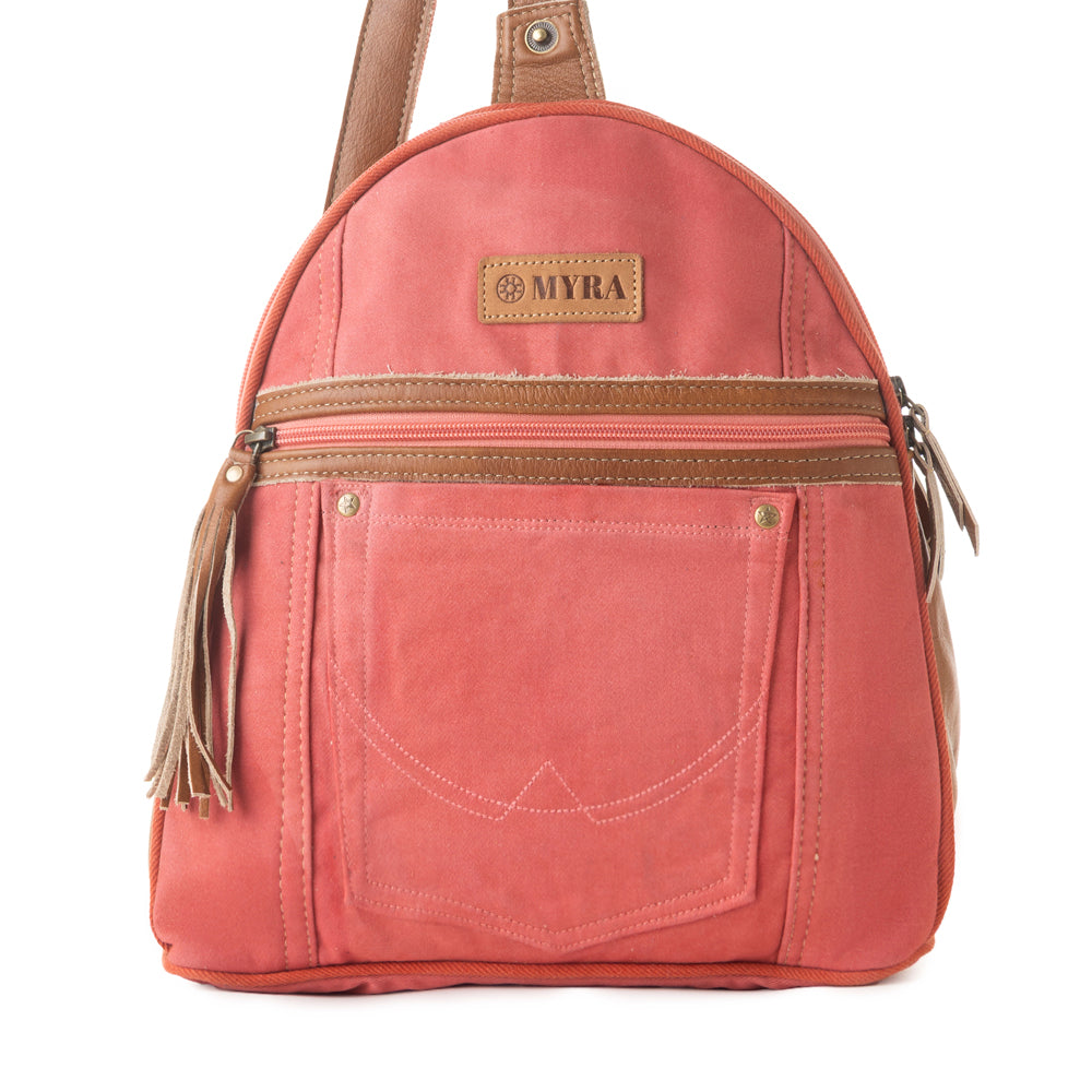 Bandit Denim Fanny Pack Bag for Women in rust with canvas and Front Pocket - Myra USA