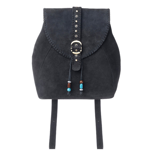 Myra Yellowstone Ironwood Studded Suede Leather Concealed Carry Bag in Shadow Black - Myra USA
