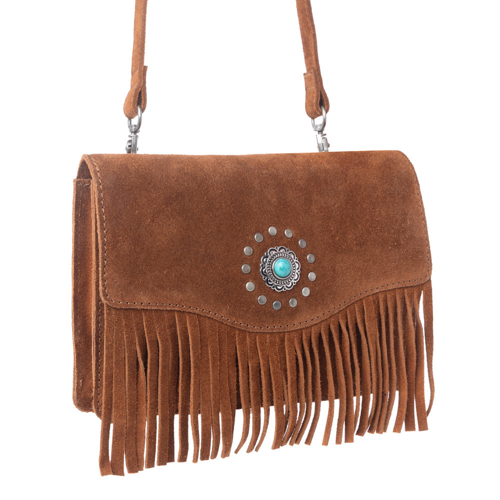 Myra Yellowstone Highland Range Suede Leather Belt Bag in Desert Tan - Myra USA