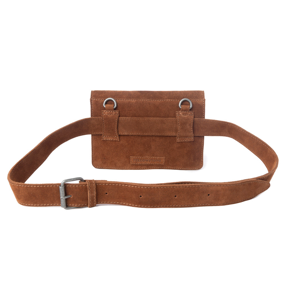 Myra Yellowstone Highland Range Suede Leather Belt Bag in Desert Tan - Myra USA